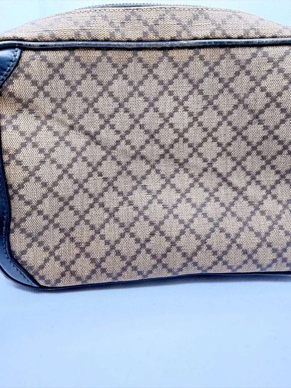 Gucci diamanté Brown and Black Toiletry Wristlet Bag